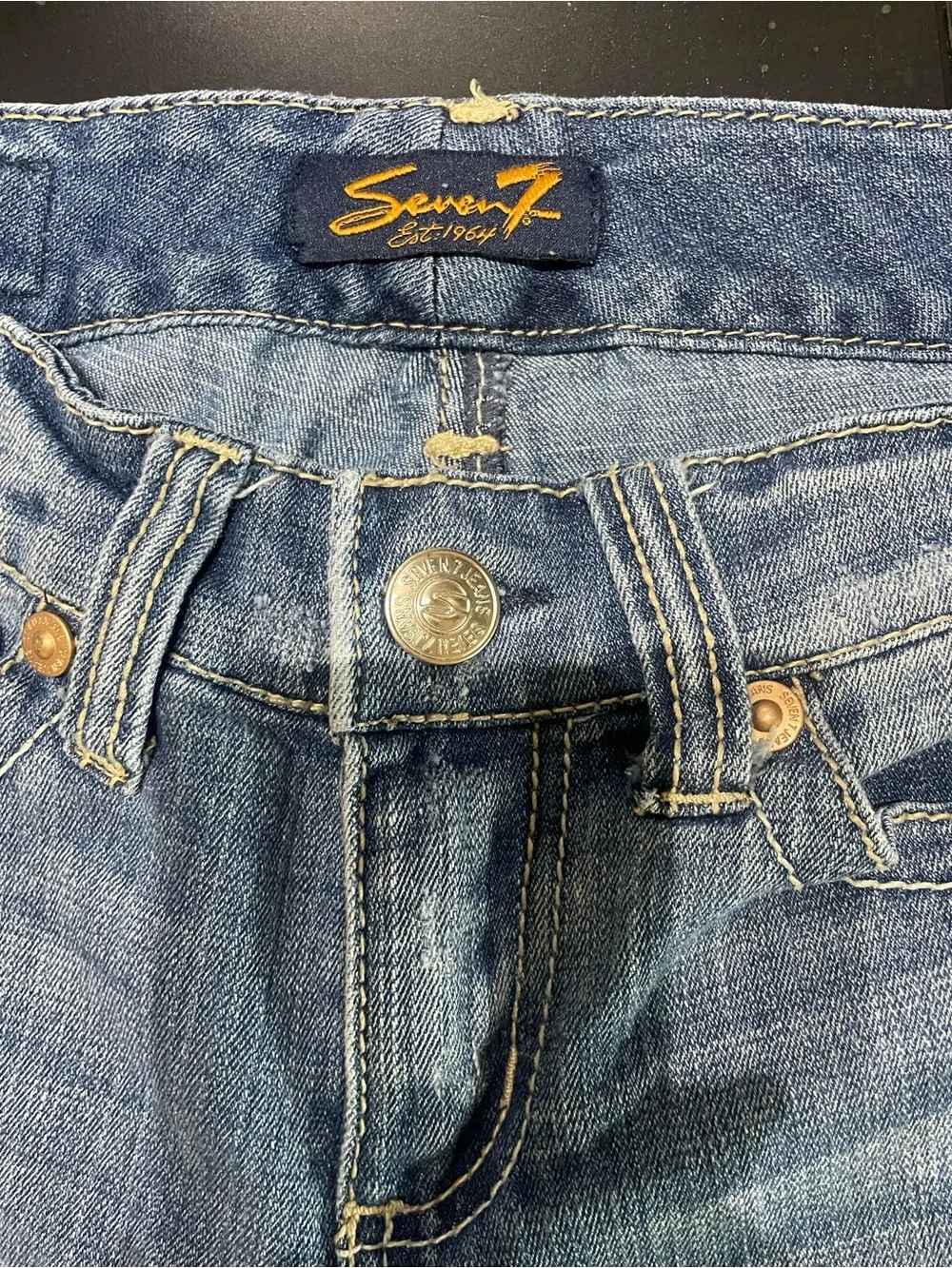 Seven7 Denim Bermuda Shorts light Blue Wash ladies jean long sz 2